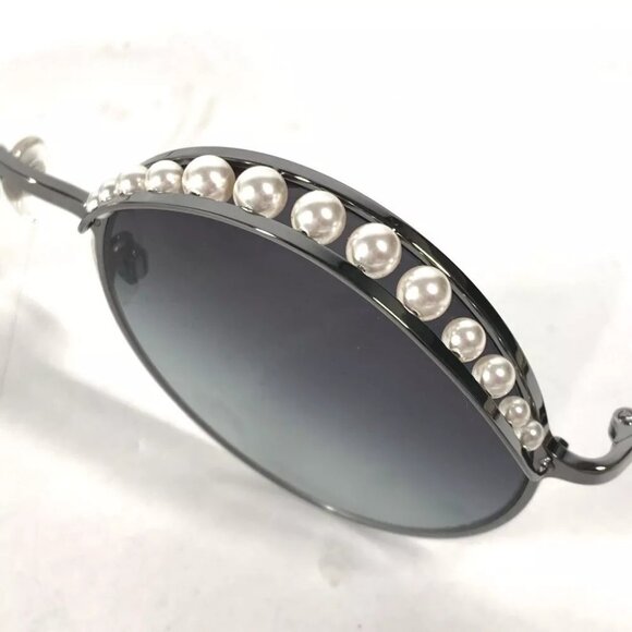 CHANEL 4234-H CC CC Mark Pearl glasses glasses eyewear sunglasses Metal Black main image 5